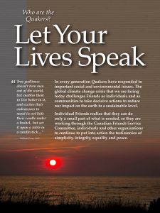 Let Your Lives Speak - one of our Who Are The Quakers? panels.